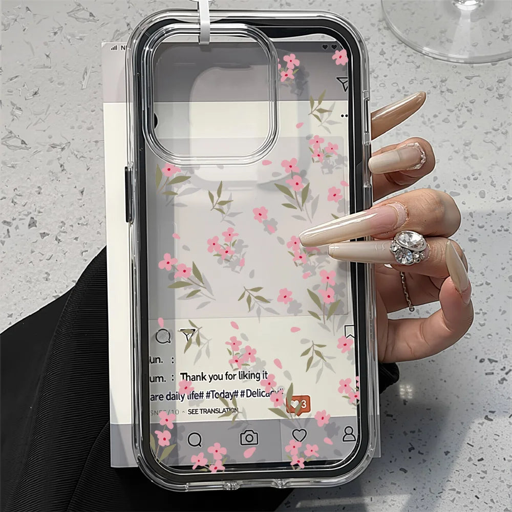 Transparent Flower Phone Case For iPhone