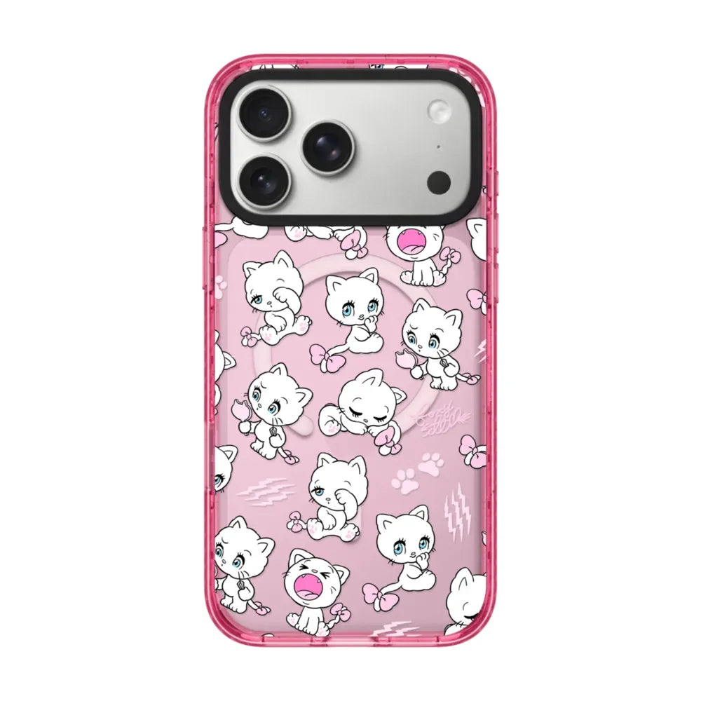 Cartoon Rabbits Pink Hearts Acrylic Phone Cover For IPhone