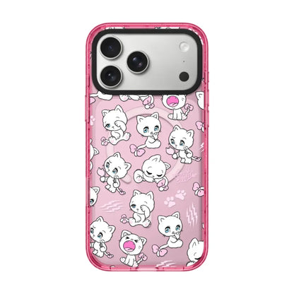 Cartoon Rabbits Pink Hearts Acrylic Phone Cover For IPhone