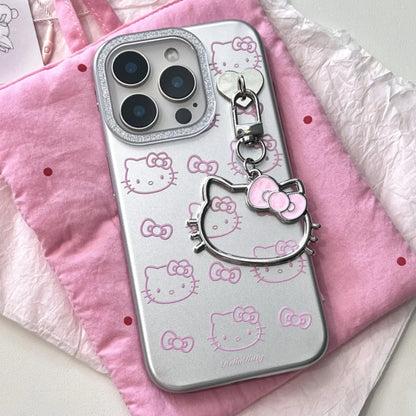 Cute Hello Kitty Electroplate Silver Phone Case