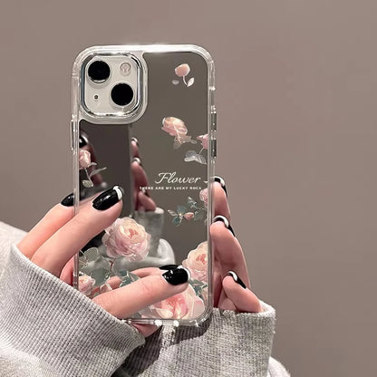 Rose Flower Mirror Phone Case For iPhone