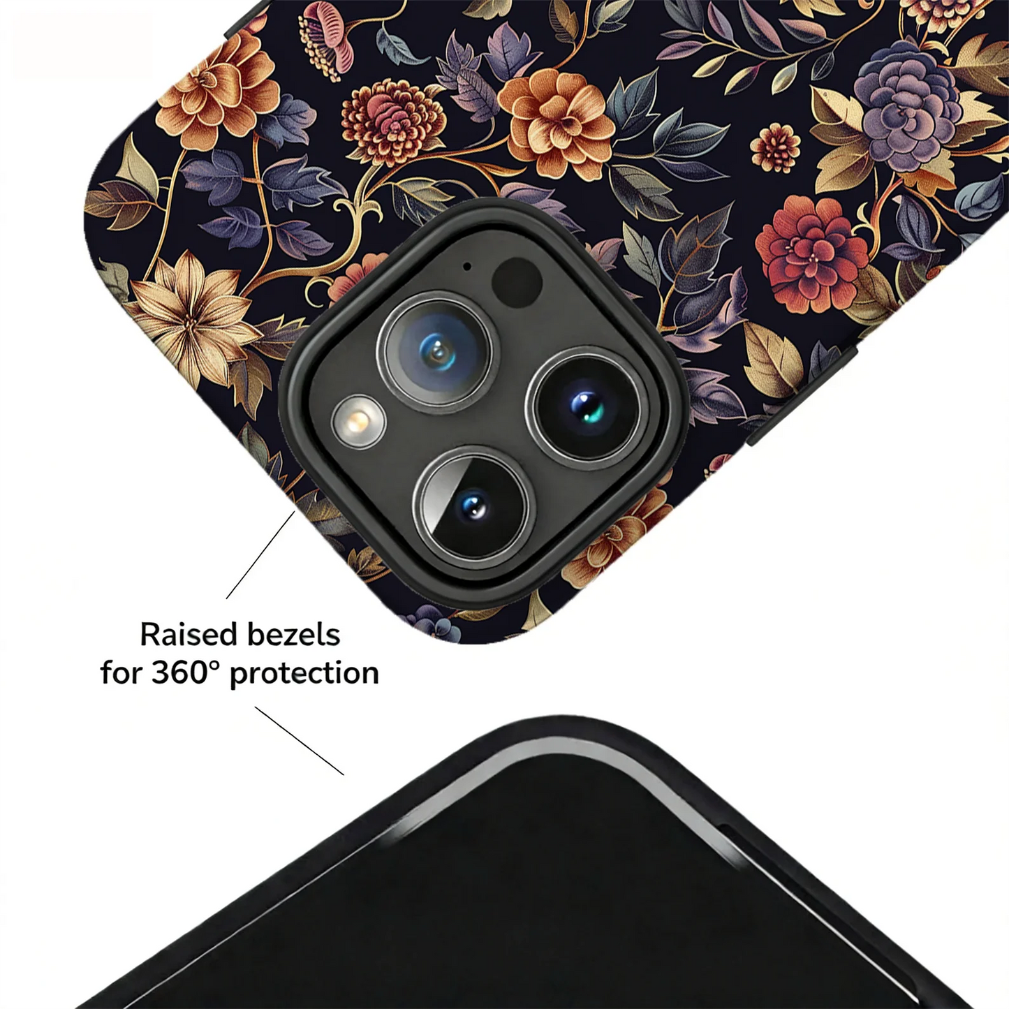 For Magsafe Retro Flower Case For iPhone Magnetic Shockproof Cover
