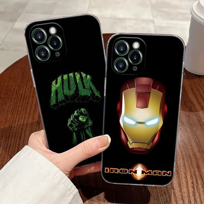 Marvel Cap USA Ironman Hulk Transparent Phone Case For iPhone