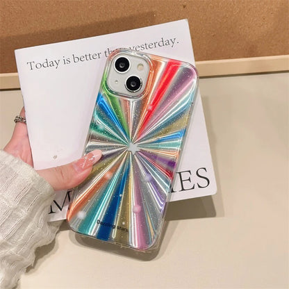 Colorful Rainbow Stars Glitter Phone Case For iPhone
