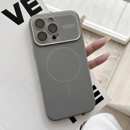 Advanced Liquid Phone Case For iPhone Magnetic Charging Glass Lens Protective Cover Silicone Couple Set