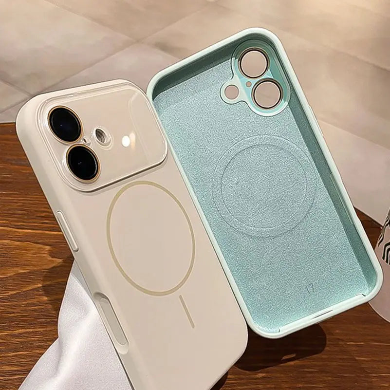MagSafe Liquid Silicone iPhone Case With Crystal Lens Protection