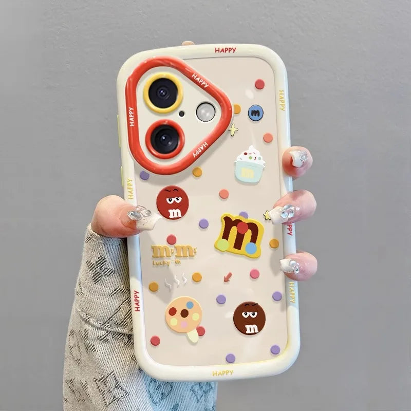 Cartoon 3d Bubble Full Set Anti Drop Strap Phone Case