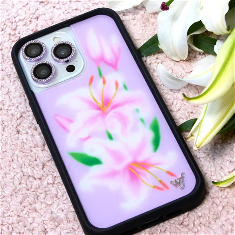 Wildflower Pink Sweet Lily Flower Phone Case For iPhone