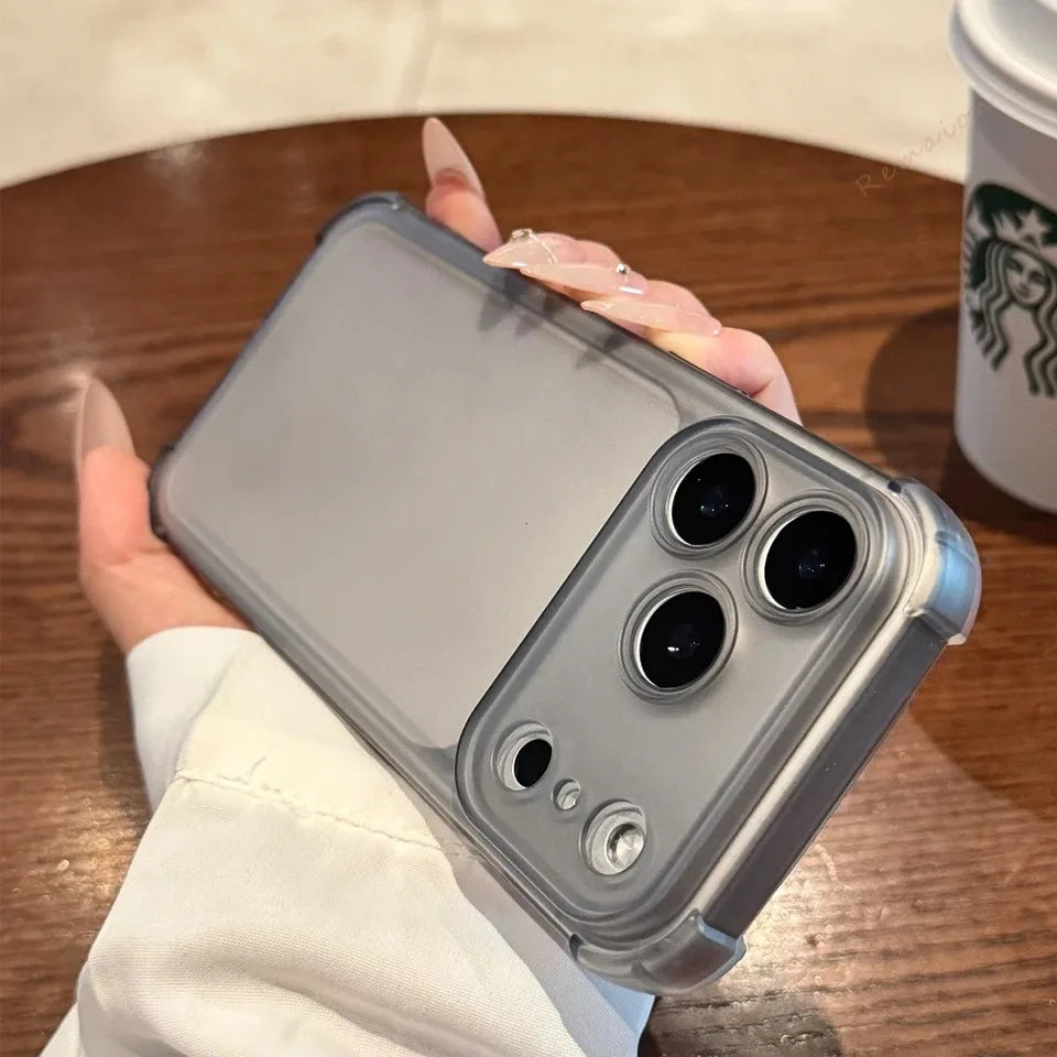Matte Translucent Airbag Shockproof Phone Case For iPhone
