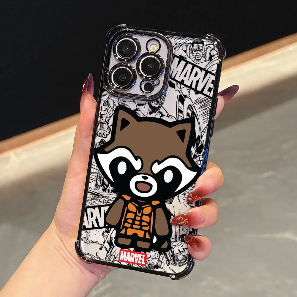 Marvel Groot Rocket Raccoon Cute Shockproof Case For iPhone