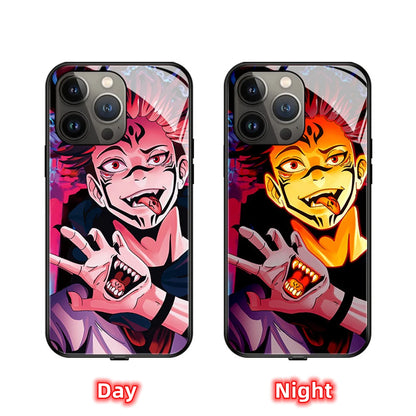 2026 Top Cool Anime Design LED Light Up Glass Phone Case