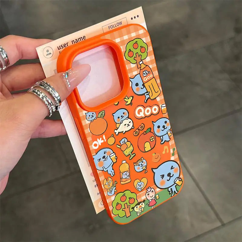 Kawaii Cartoon Imitation Leather Phone Case
