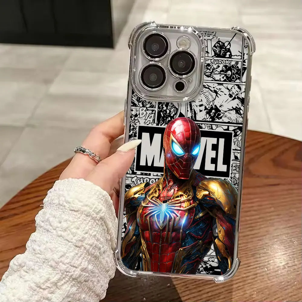 Luxury Marvel Spiderman Ironman Comic Case For iPhone