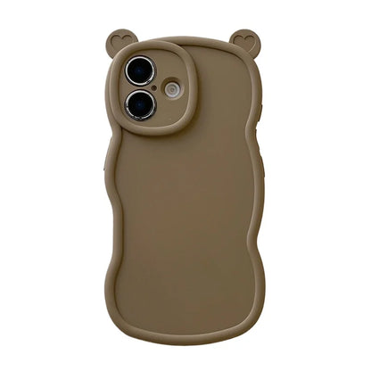 Fashion Cute Bear Ears Wave Side Phone Case