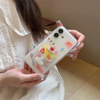 Cute Dessert Ice Cream Stand Holder Phone Case