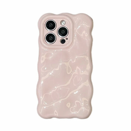 Glossy Light Pink 3D Bubble Texture Shockproof Case For iPhone