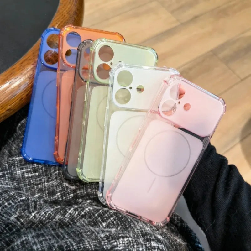 Airbag Anti Knock Phone Case For iPhone Soft Frosted Translucent Turn
