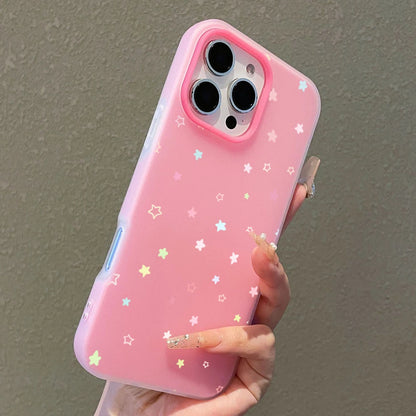 Cute Pastel Color Colorful Star Pattern Phone Case For iPhone