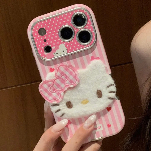 Hello Kitty Shockproof Leather Phone Case With Lanyard