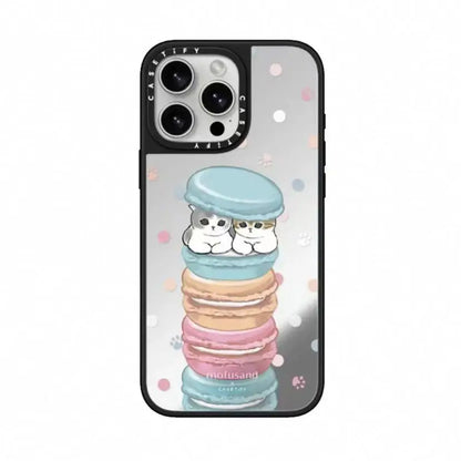Adorable Cat Holding Peach Mirror Phone Case
