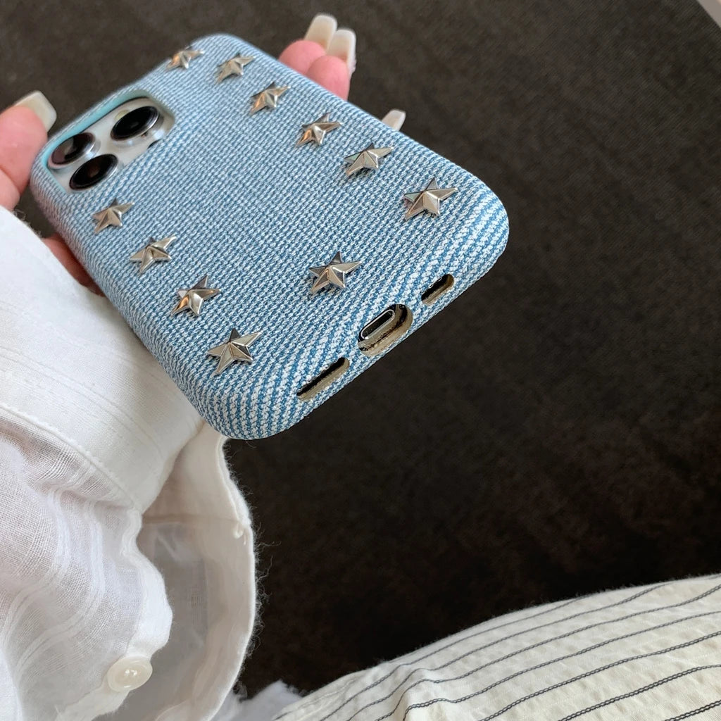 Cowboy Metal Star Leather Shockproof Case For iPhone