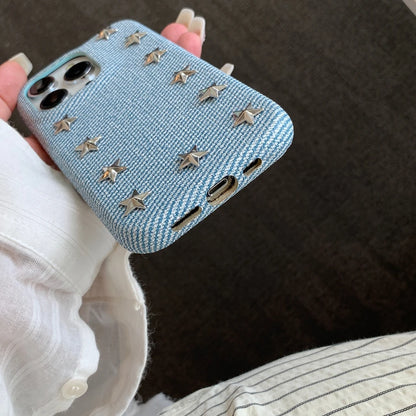 Cowboy Metal Star Leather Shockproof Case For iPhone