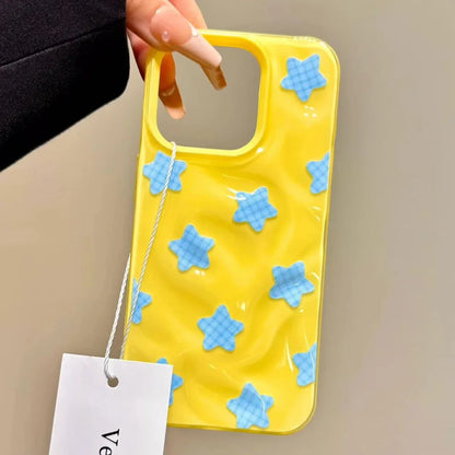 Korean Ins Meteorite Lattice Star Phone Case For iPhone Lovely Bracelet Silione Cover