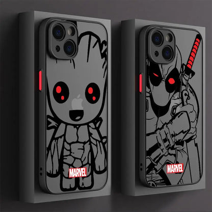 Funda Back Phone Cover Case For iPhone Marvel Spider Man Iron Man