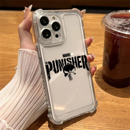 The Punisher Marvel Clear Case For iPhone Shockproof Phone Cover
