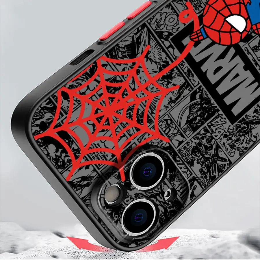 Marvel Cartoon Spiderman Funda Back Phone Cover Case For iPhone