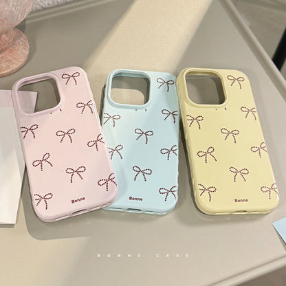 Korean Full Screen Candy Color Cute Bowknot Soft Phone Case For iPhone