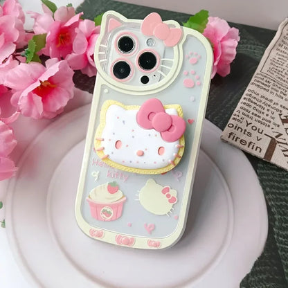 Sanrio Hello Kitty Stand Phone Cases For iPhone Original Shockproof Cover Case