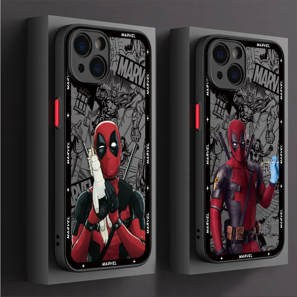 Marvel Deadpool Case For iPhone Matte Cover Luxury Clear Hard