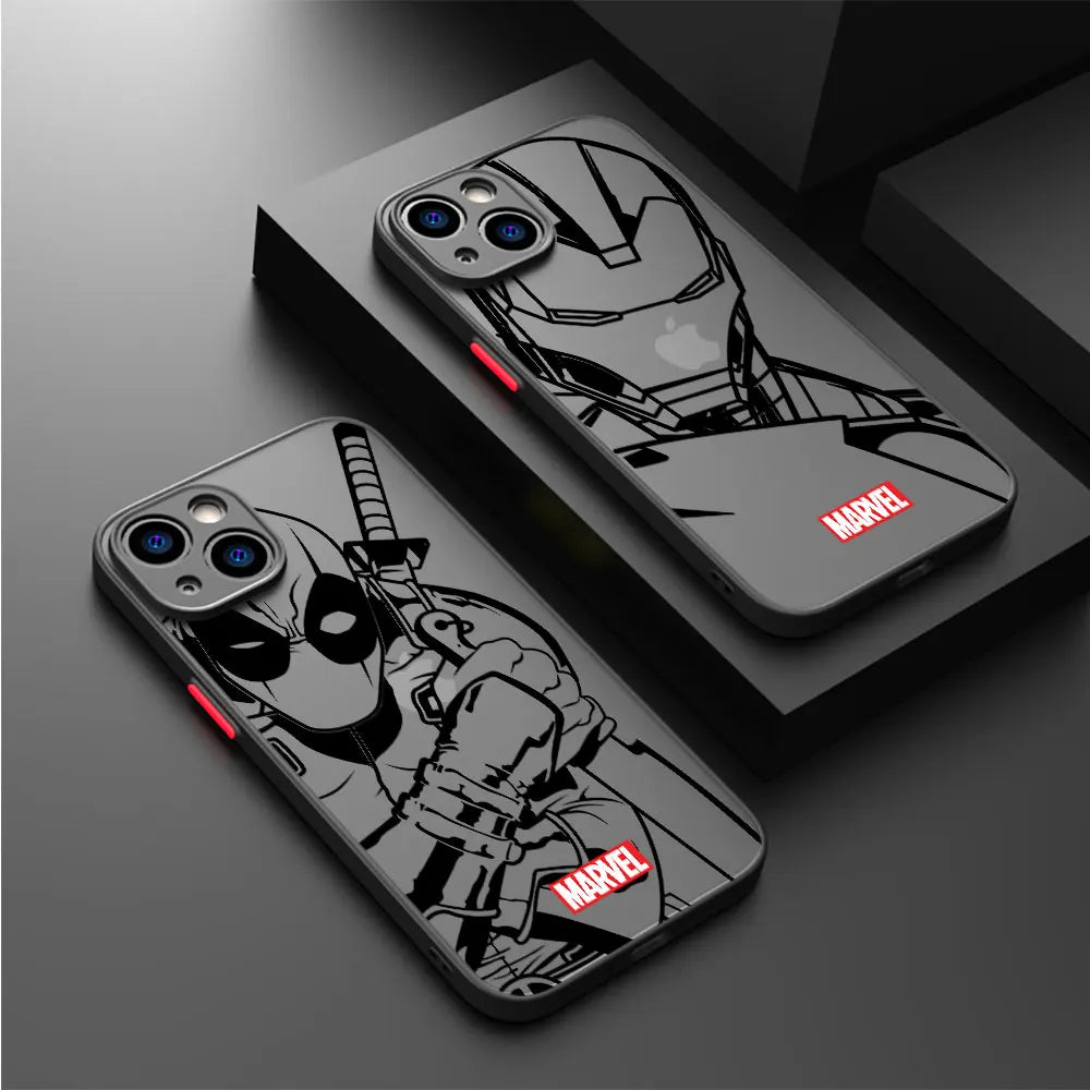 Matte Clear Superhero Graphic iPhone Case