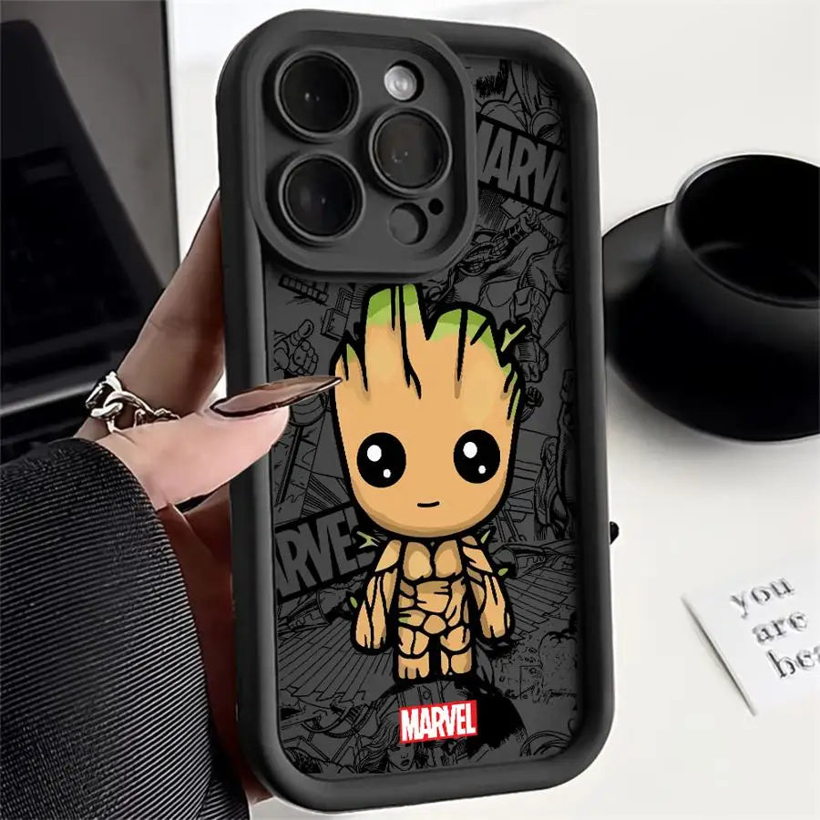 Soft Cover Phone Case For iPhone Marvels Groot Spiderman