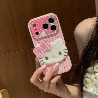 Hello Kitty Shockproof Leather Phone Case With Lanyard