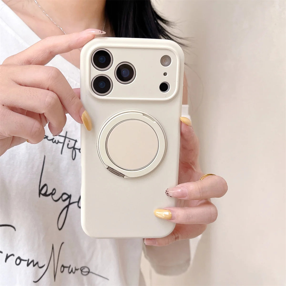 360 Rotate Bracket For Magsafe Magnetic Phone Case For iPhone Stand Silicone Soft Protective Cover