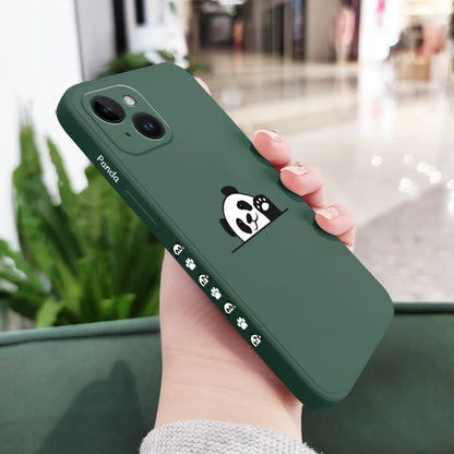 Panda Cute Label Phone Case For iPhone Silicone Cover