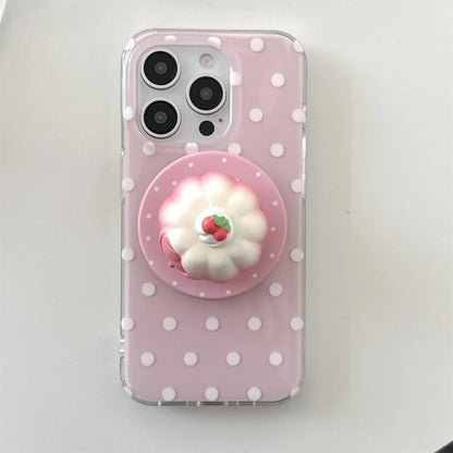 Cute Pink Polka Dot Magnetic Phone Case