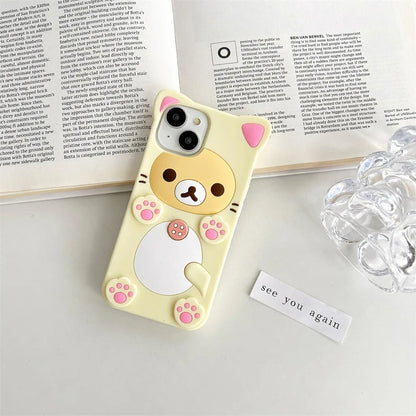Rilakkuma Bear Kawaii Cat Silicone iPhone Case