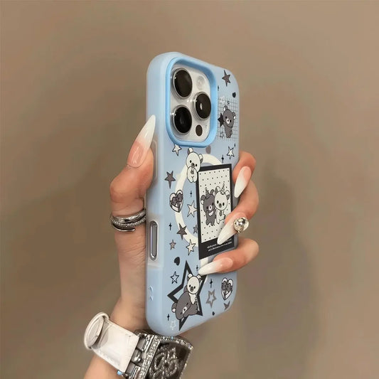 Luxury Candy Cute Lucky Bear For Magsafe Charge Matte Phone Case For iPhone