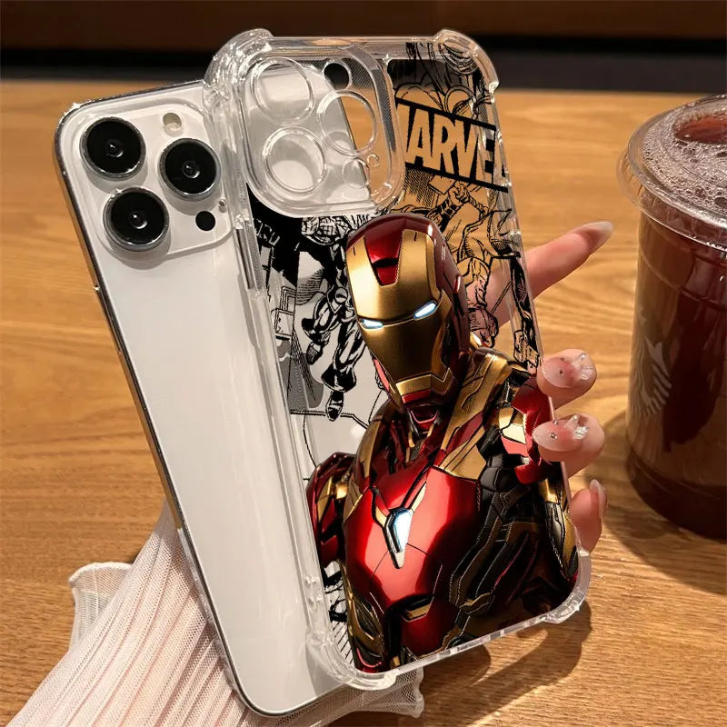 Marvel Hero Iron Man Clear Case For iPhone Shockproof Phone Cover