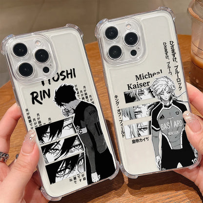 Cool Blue Locks Transparent iPhone Case – Anti-Fall Protection