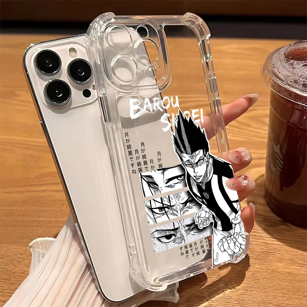 Cool Blue Locks Transparent iPhone Case – Anti-Fall Protection