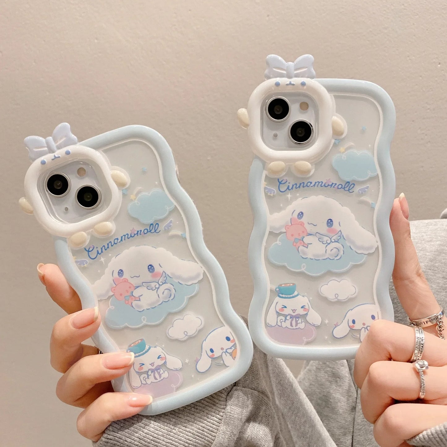 Kawaii Sanrio Cinnamoroll With Bracelet Bracket Phone Case For iPhone