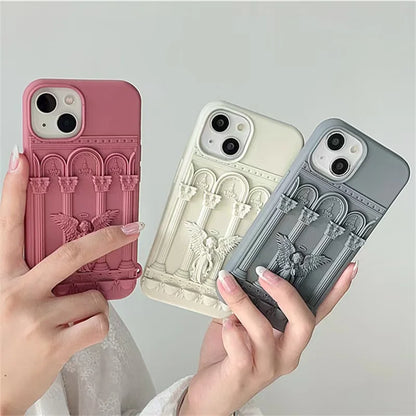 Retro Artwork 3D Angel Statue Phone Case