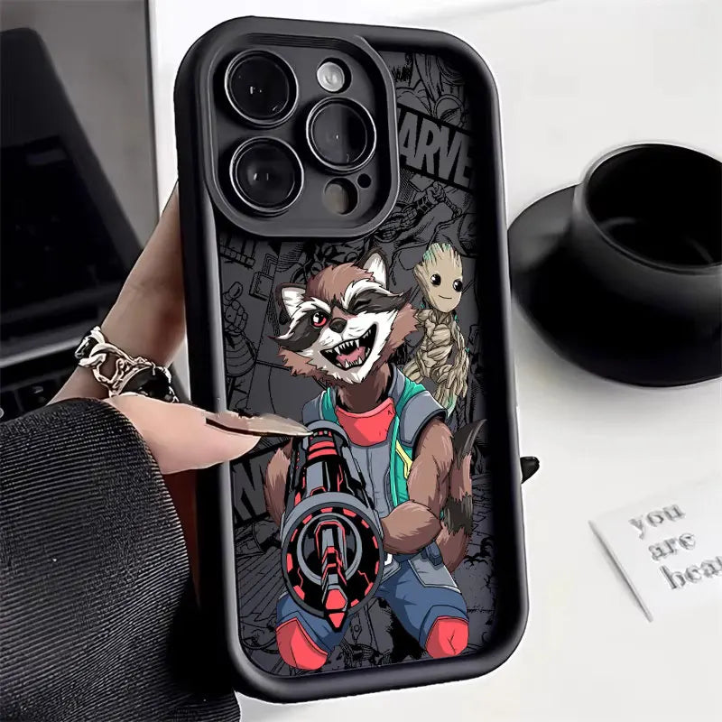 Cool Marvel Groot Rocket Raccoon Phone Case For iPhone