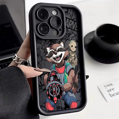 Cool Marvel Groot Rocket Raccoon Phone Case For iPhone