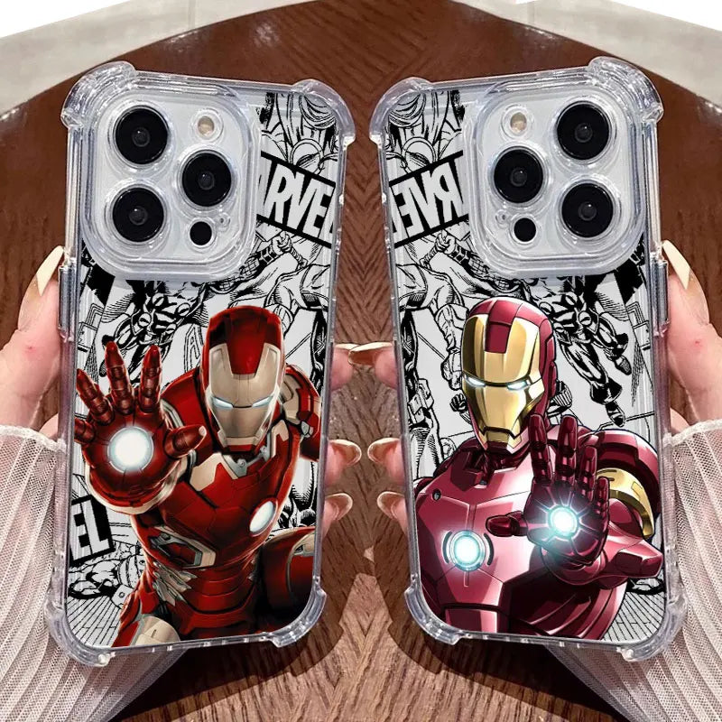 Marvel Hero Iron Man Clear Case For iPhone Shockproof Phone Cover