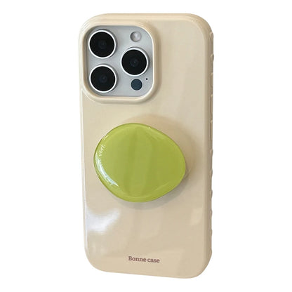 Korean Style Simple Solid Colors With Phone Holder Stand Case For iPhone Shockproof Protective Cover﻿